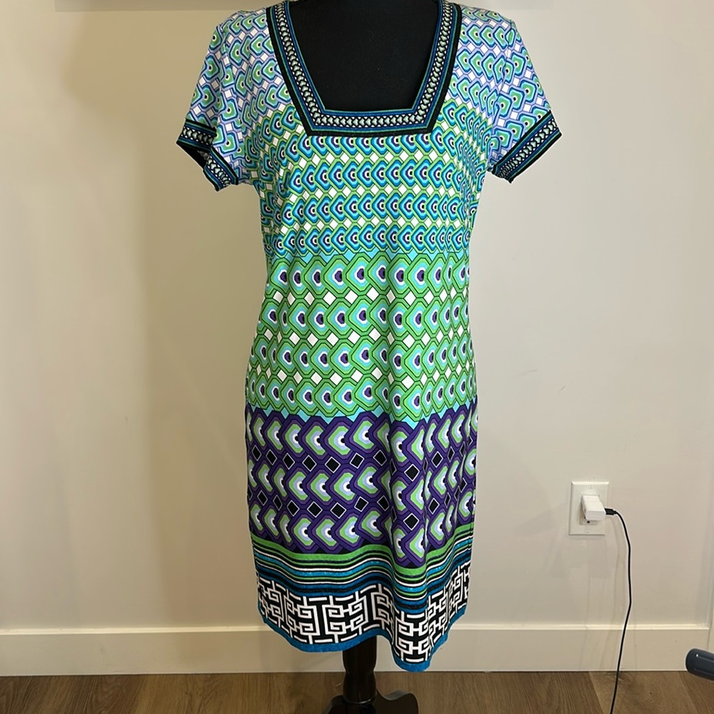 Geometric Dress 60s Inspired Multicolour BNWOT LAUNDRY by SHELLI SEGAL